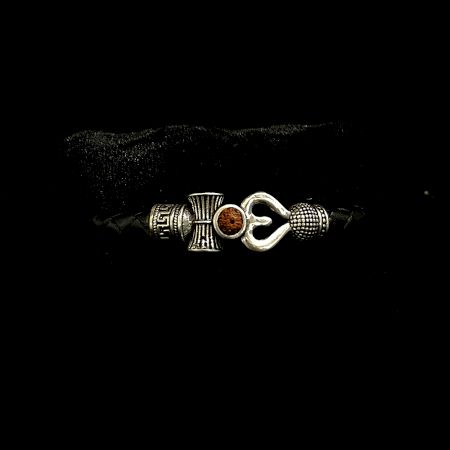 Oxidised Rudraksha 92.5 Sterling Silver Bracelet for Men